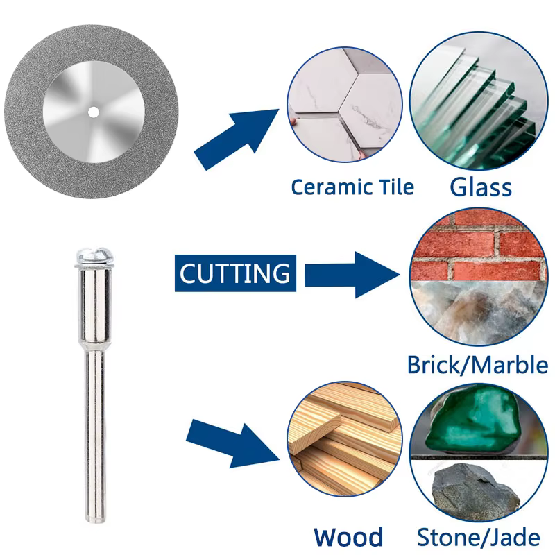XCAN Mini lame de scie diamantée 16-60mm disque de coupe diamant avec mandrin pour outils rotatifs D