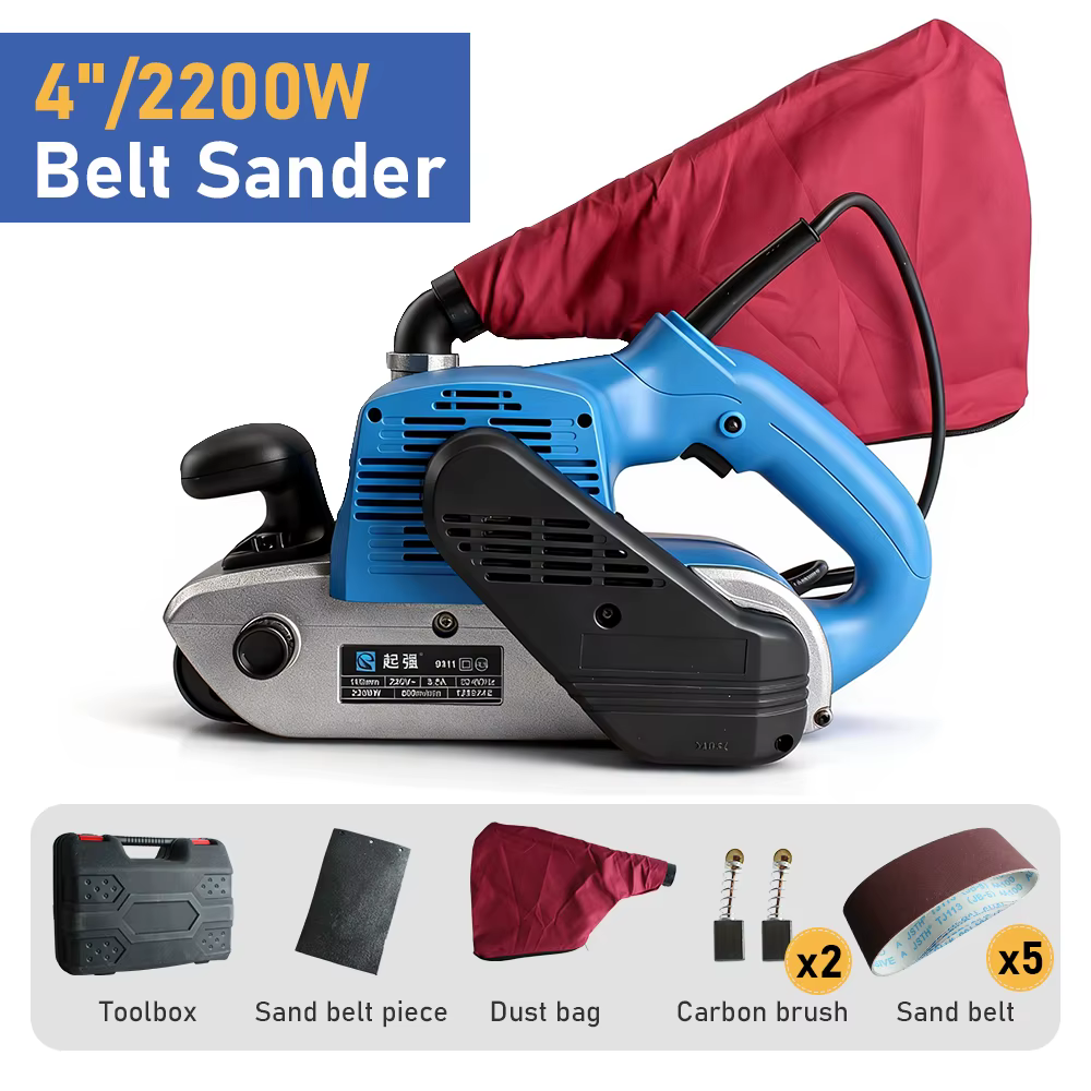 Ponceuse à bande électrique 2200W, ponceuse puissante robuste avec vitesse réglable pour le travail 