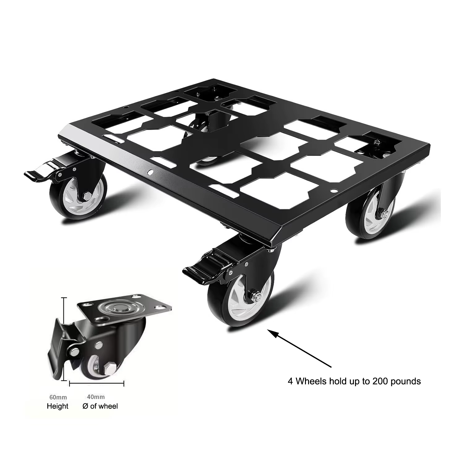 Boîte à outils robuste Dolly Compatible avec les boîtes à outils d'emballage Milwaukee, cadre en aci