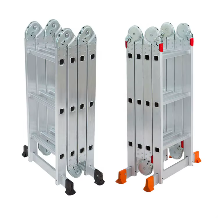 Échelle multifonctionnelle pliante en aluminium, grande et petite charnière, escaliers pliants en al