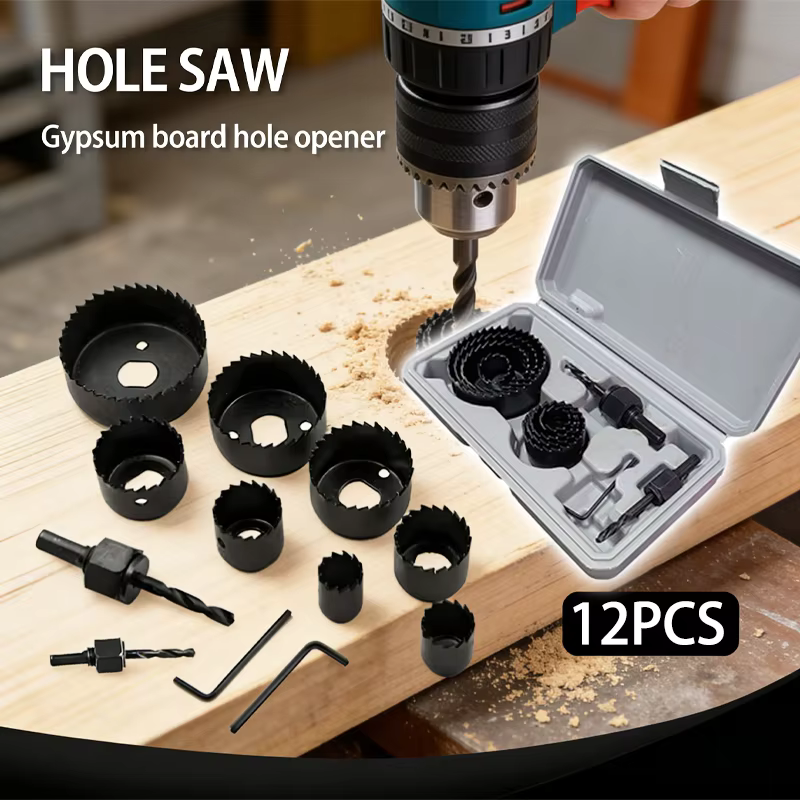 Jeu de scies cloches, cœur métallique, 19-64 mm, couronne de scie pour bois, foret pour bois, outils