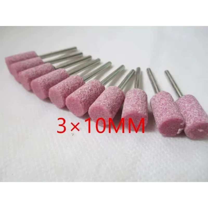 JOSaw-Pierre à aiguiser, tige de 3mm, tête de 10mm, diamètre, pointe ronde, 10 pièces