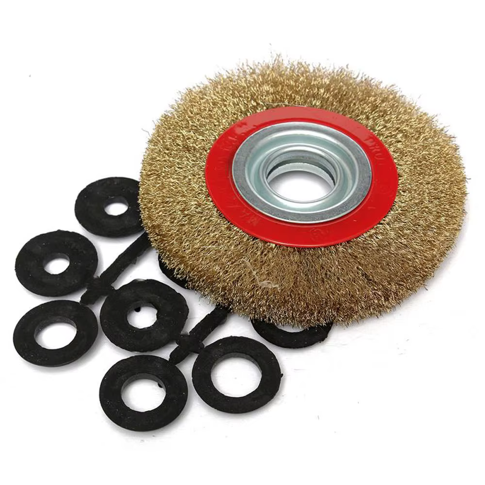 Brosse à roue plate en fil d'acier, 5 "6" 8 ", brosse métallique en acier, outils de polissage pour 