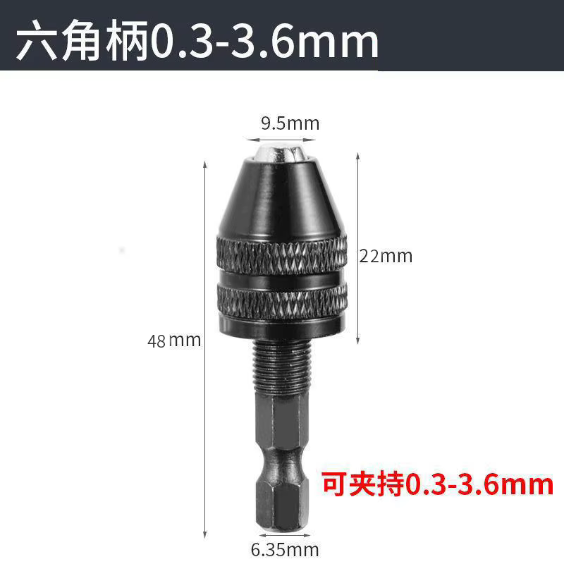 Mandrin de perceuse sans clé, tournevis à percussion, adaptateur, tête de tournevis, micro moteur, s