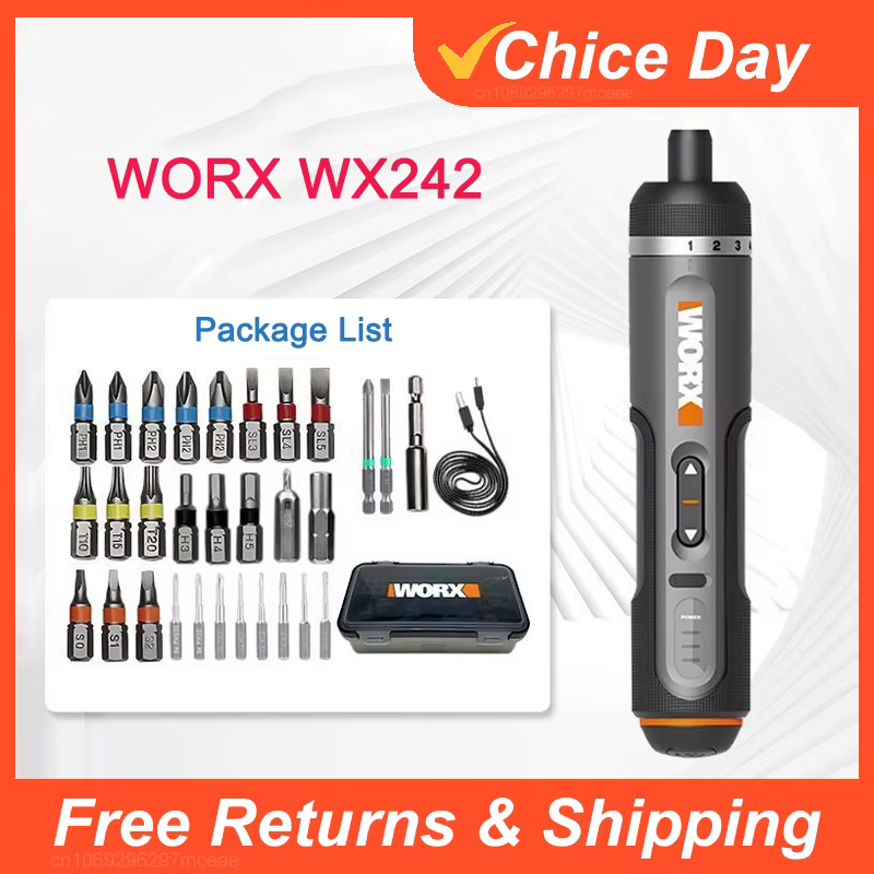 Ensemble de tournevis électrique mini Worx 4V WX242, tournevis électrique sans fil intelligent, rech