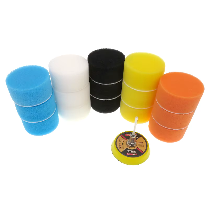 Kit de tampons de polissage et de polissage de 2 pouces, 16 pièces, adaptateur de perceuse éponge de