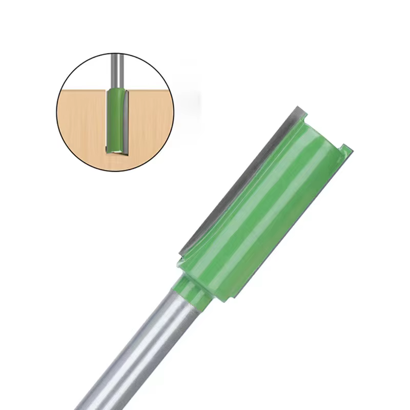 7 pièces 1/4 "6mm tige simple Double cannelure foret droit fraise pour bois 6MM carbure de tungstène