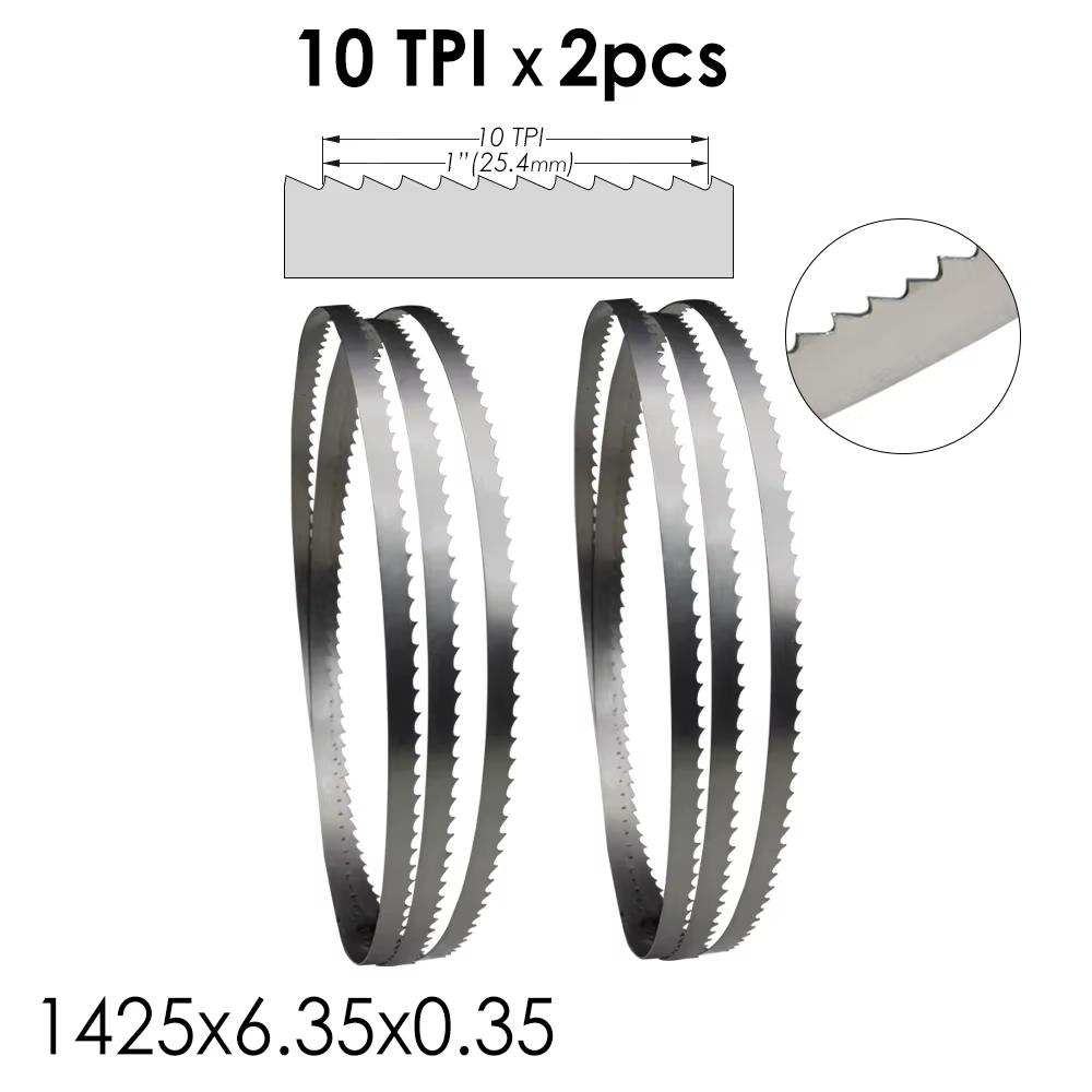 TASP 2 lames de scie à ruban 1425 x 6,35 x 0,35 mm pour scie à ruban à bois Draper BS250 Nutool FOX 