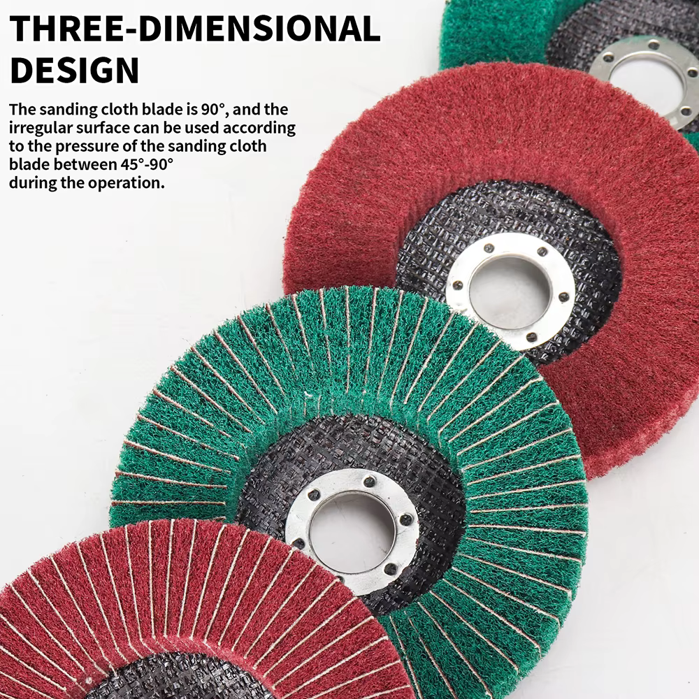 Roue de polissage à lamelles en Fiber de Nylon de 5 pouces, disque de meulage Non tissé 125x22mm, ta