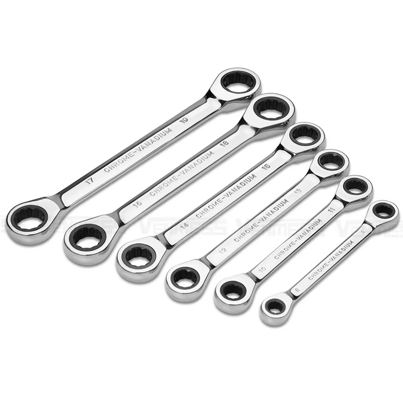 Clé à cliquet à anneau Double tête, ensemble de clés à cliquet en acier au Chrome Vanadium, outils d