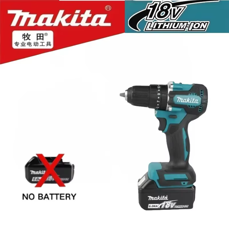 Makita Original DDF487 Perceuse-visseuse sans fil 18V, visseuse à percussion électrique sans balais,