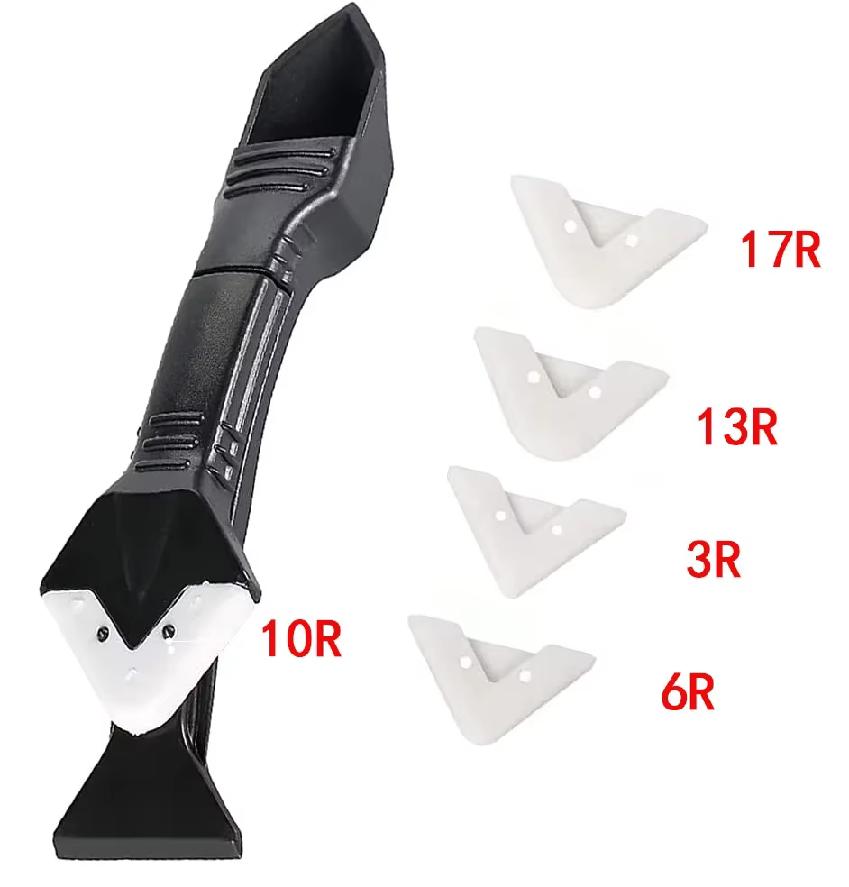Kit d'outils 5-en-1 en silicone pour le retrait de calfeutrage, le finition de mastic, le lissage de