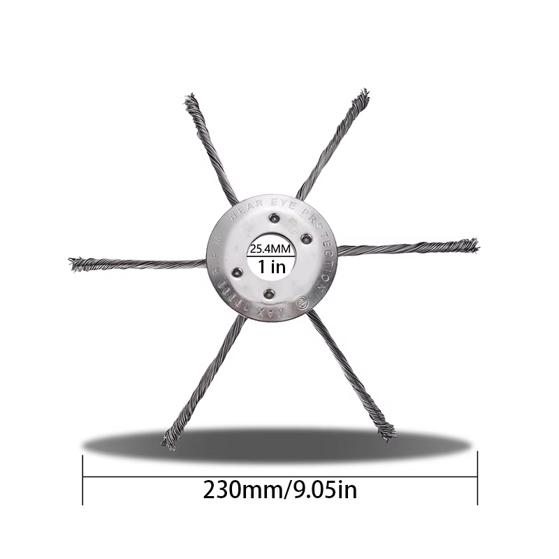 Roue de désherbage, tête de brosse métallique, tête de tondeuse à gazon, brosse universelle pour dés