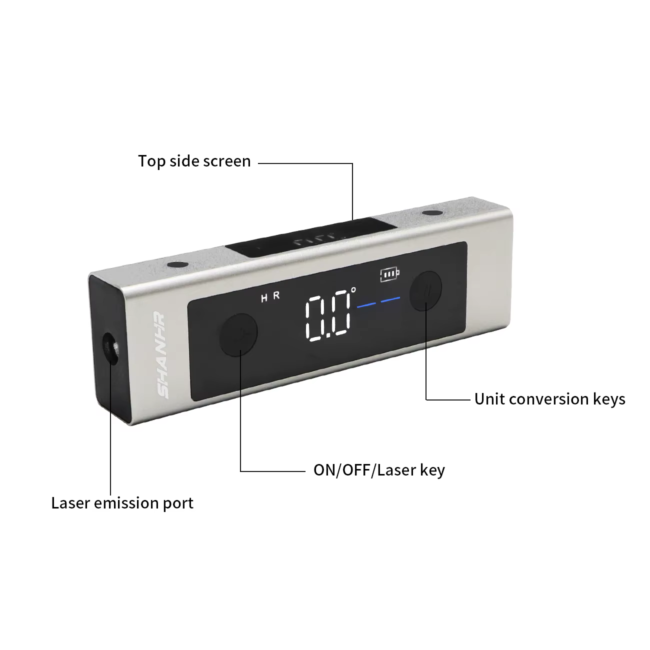 Niveau laser 2 en 1 SHANHR, règle de niveau laser de type C, règle d'angle à double laser, rapporteu