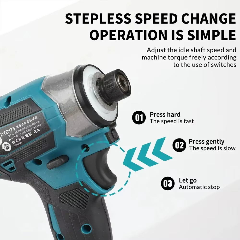 Makita DTD173 1800 tr/min tournevis à percussion sans fil 180N.m moteur sans brosse perceuse électri