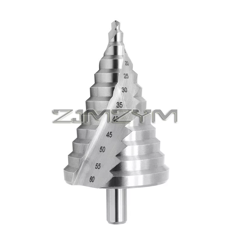 Foret étagé 1 pièce 6-60mm, rainure en spirale, coupe-trou en acier pour le bois et le métal, outils