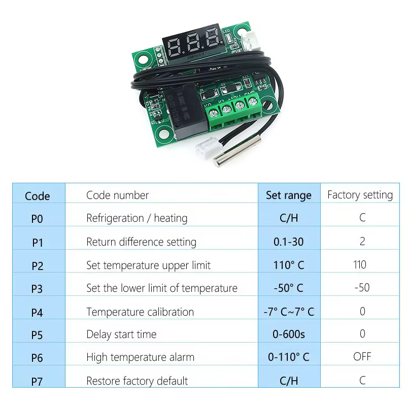 Javino W1209 DC 5 V 12 V chaleur froide température thermostat interrupteur de contrôle de températu