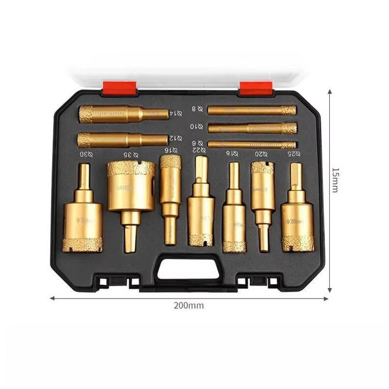 JUSTINLAU Ensemble de 12 forets diamantés brasés de 6 à 35 mm pour granit, marbre, céramique, brique