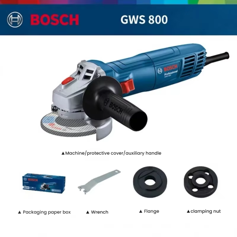 Meuleuse d'angle BOSCH GWS 800 |   800W 12000RPM |   Disque de 100 mm |   Pour la découpe et le meul