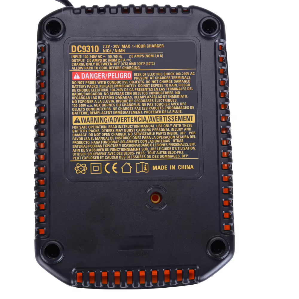 Chargeur de batterie DC9310 pour batterie DEWALT 7.2V-18V NiCad & NiMh DW9057 DC9071 DC9091 DC9096