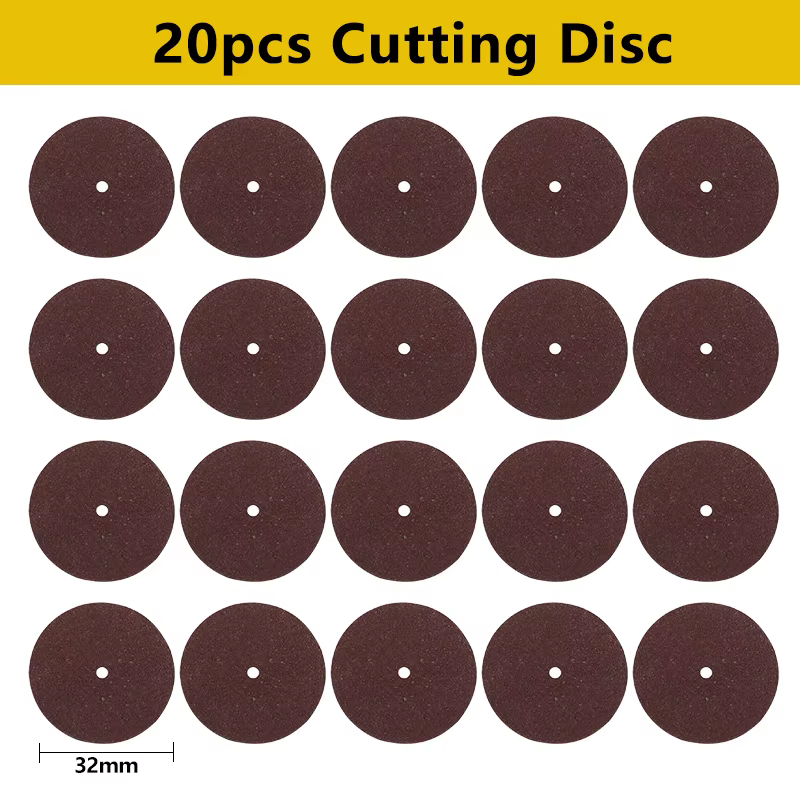 Disque de coupe abrasif 32mm avec mandrins de meulage pour accessoires Dremel, outil rotatif de coup