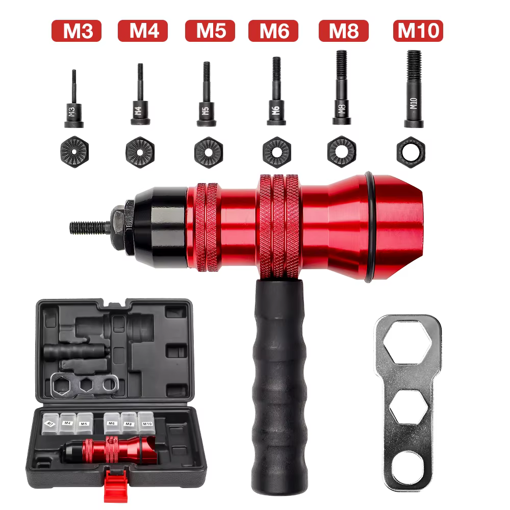 Adaptateur de rivetage de pistolet à écrou de rivet électrique M3 M4 M5 M6 M8 M10, outil d'écrou de 