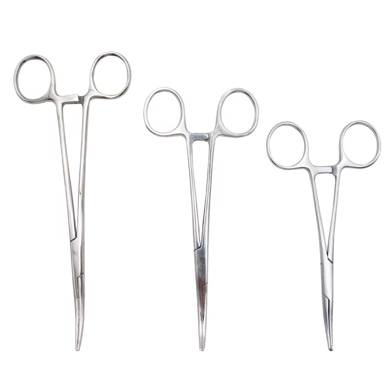 Pince à pointe incurvée et droite en acier inoxydable, pinces de verrouillage, pinces hémostatiques,