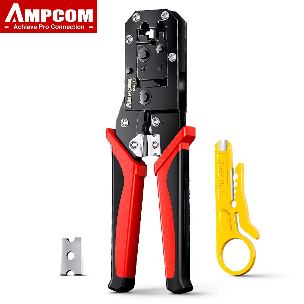 AMPCOM RJ45 outil de sertissage réseau Ethernet câble LAN pince à sertir pince à dénuder 8P RJ45 6P