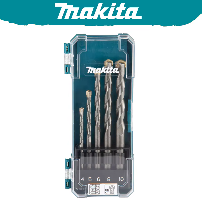 Makita D-72877 Ensemble de forets pour béton, 5 pièces, foret hélicoïdal droit T.C.T, outils robuste