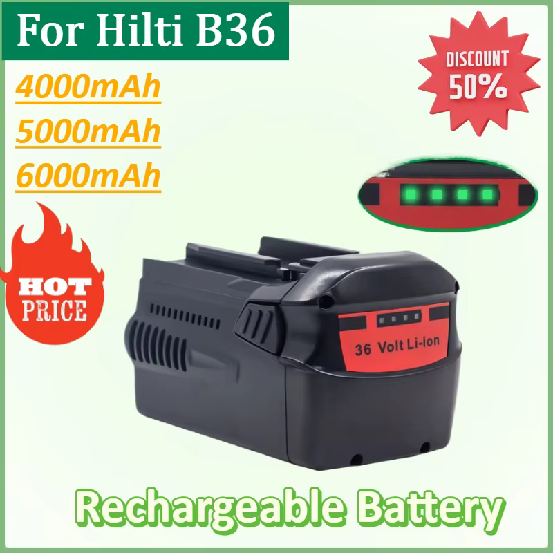 Nouvelle batterie Li-Ion pour Hilti 36V 6000mAh perceuse électrique plaque électrique main Rechargea