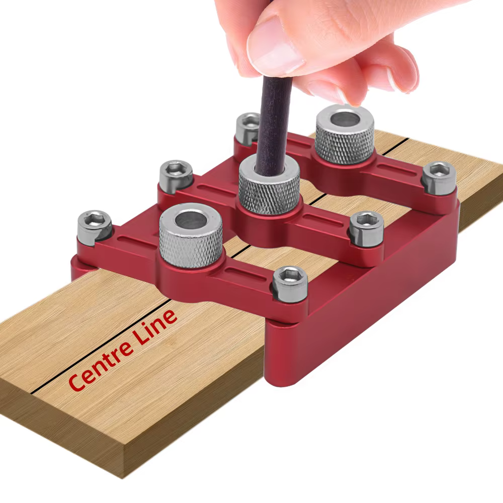 Guide de perçage de trou de menuiserie, gabarit de cheville à centrage automatique, travail de calcu