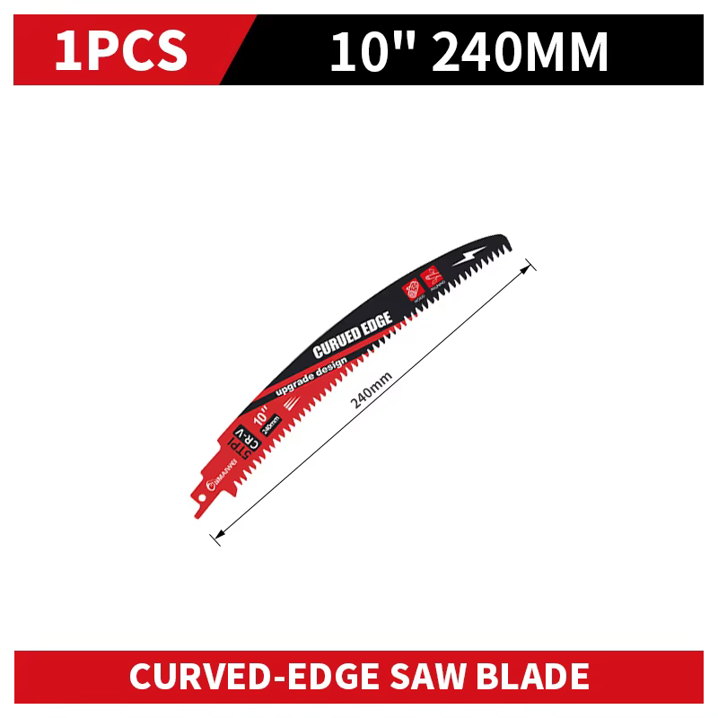 Lames de scie sauteuse japonaises à bord incurvé CR-V pour l'élagage du bois, 10/12/15 pouces, pour 