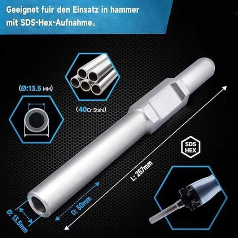 Mèche de perçage SDS HEX pour tige de terre, résistante à l'usure, pour marteau perforateur, outils 
