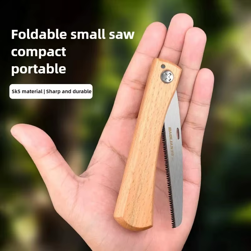 Mini scie manuelle pliante, poignée en bois antidérapante, scie pliable, coupe affleurante pour scie