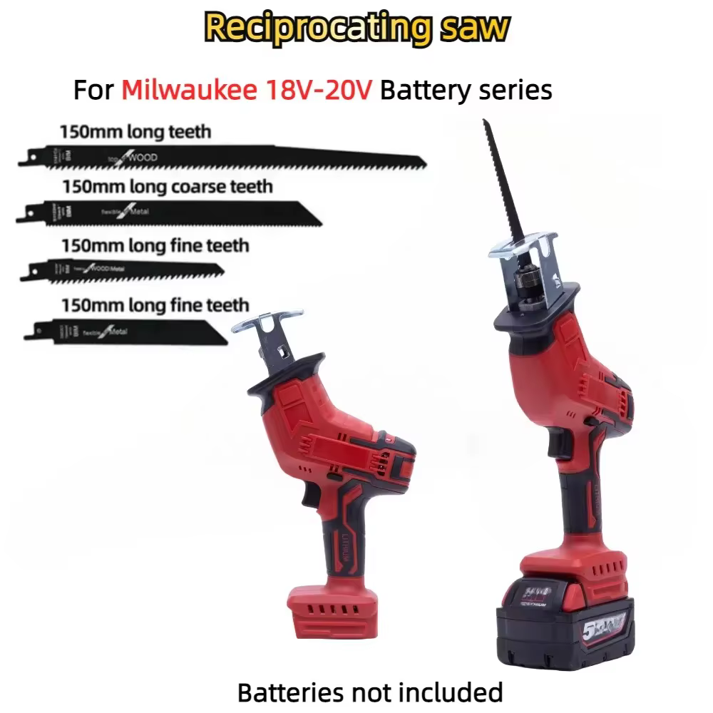 Scie alternative sans fil sans balais pour série de batteries Li-ion Milwaukee 18 V-20 V avec outil 