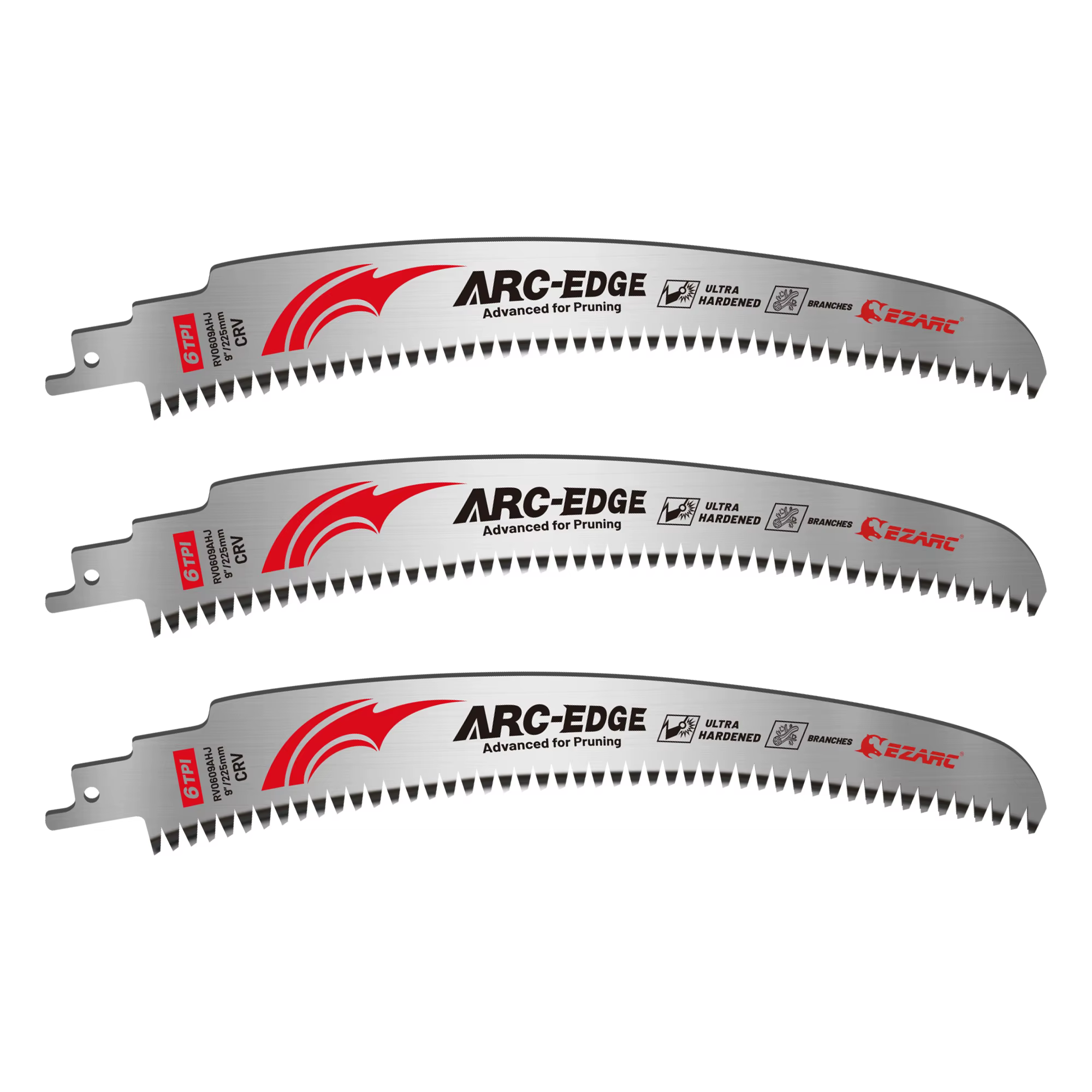 Lames de scie à bois EZARC 9 pouces (225 mm), 3 pièces, lames de scie sabre à dents japonaises à bor