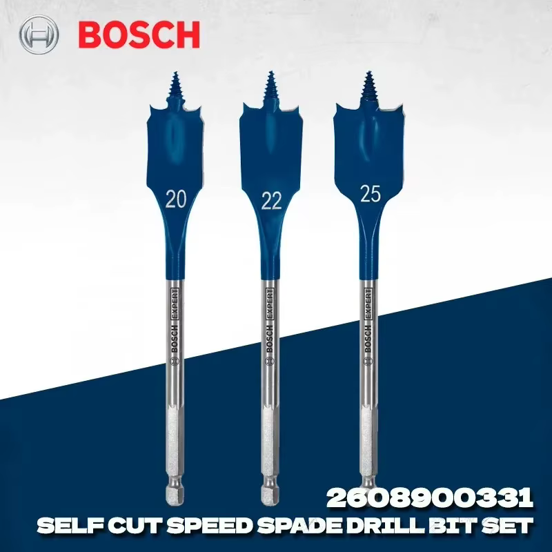 BOSCH 2608900331 EXPERT Self Cut Speed Spade Drill Bit Set 3pcs Fast Rough Drilling Softwood Drill D