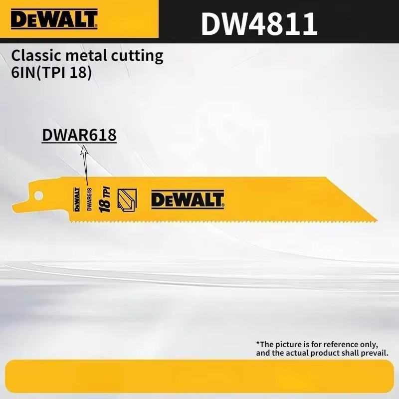 Lame de scie à métaux classique DeWALT, lame de scie alternative bimétallique à dos droit, accessoir
