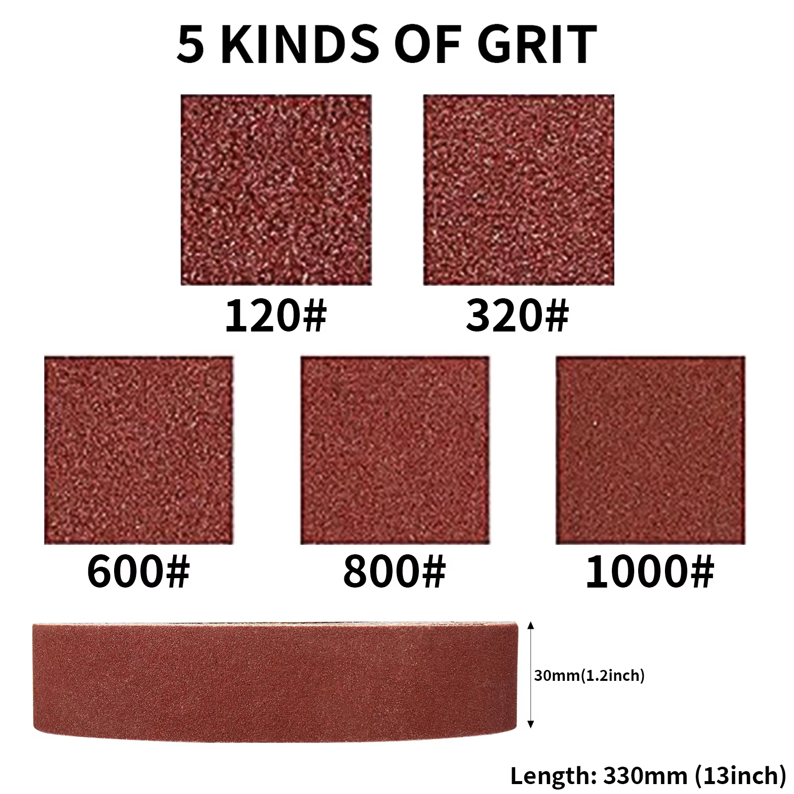 10 pièces 30x330mmSanding bandes ceinture Sande Machine spécial abrasif pour Machine à polir métal t