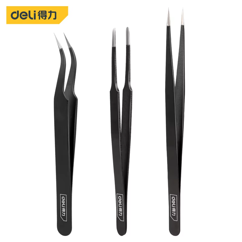 Deli-Ensemble de pincettes industrielles multifonctions, outils à main d'électricien, matériau en ac