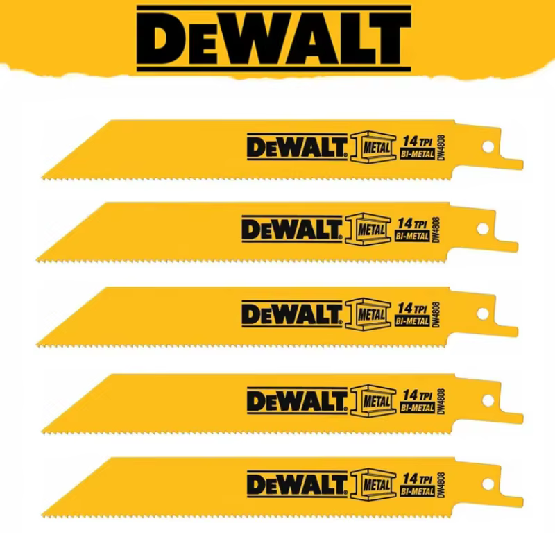 Lames de scie sabre DEWALT DW4808, lot de 5, 6 pouces, pour la coupe du bois, du PVC, des métaux lou