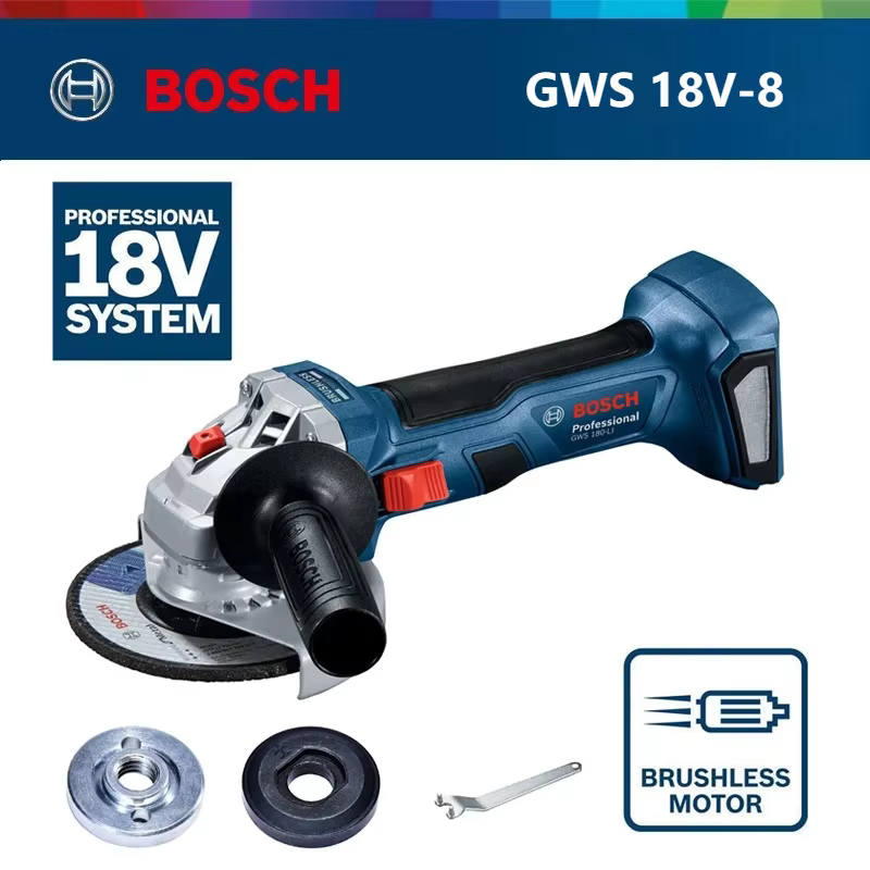 Meuleuse d'angle professionnelle Bosch GWS 18V-8, sortie stable pour la découpe quotidienne du métal
