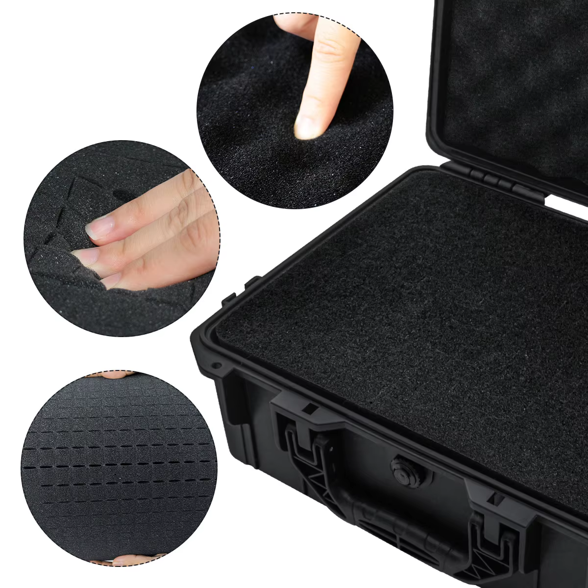 Boîte à outils universelle Portable en plastique, avec insert en mousse, mallette de transport rigid