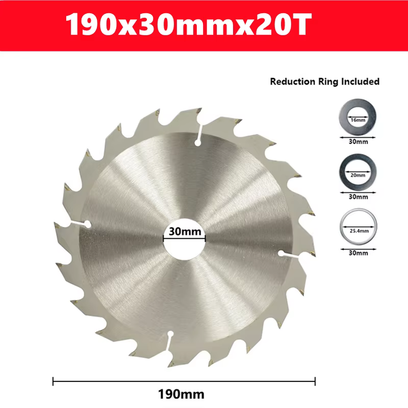 1 pièces lame de scie circulaire 190mm x 30x20T/24T40T lame de scie en alliage dur pour la coupe du 