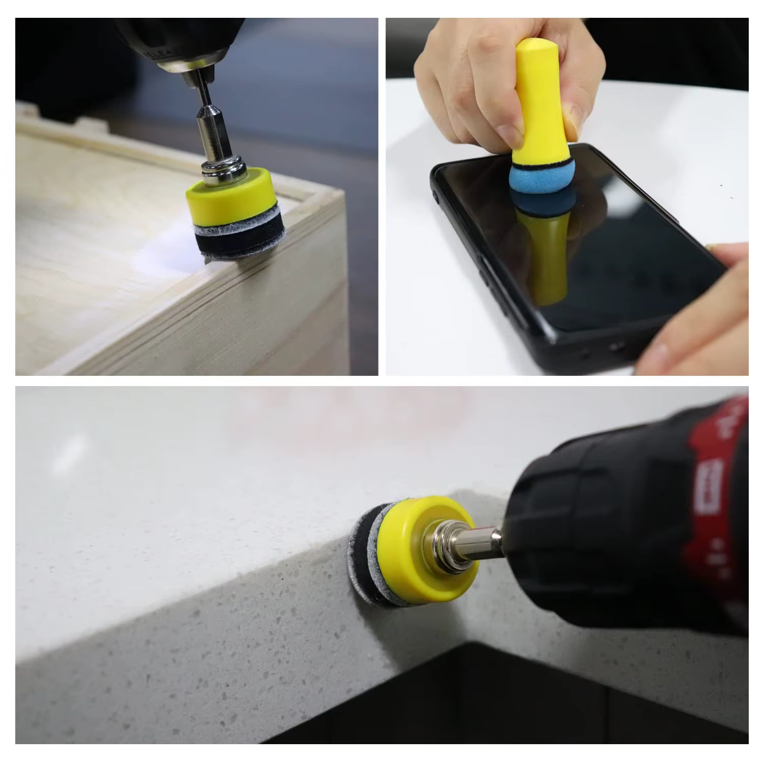 191 PCS 1 « , 25mm Hook & Loop Wet & Dry Sandpaper with 3mm Shank Pad Polishing Pad and Interface Pa