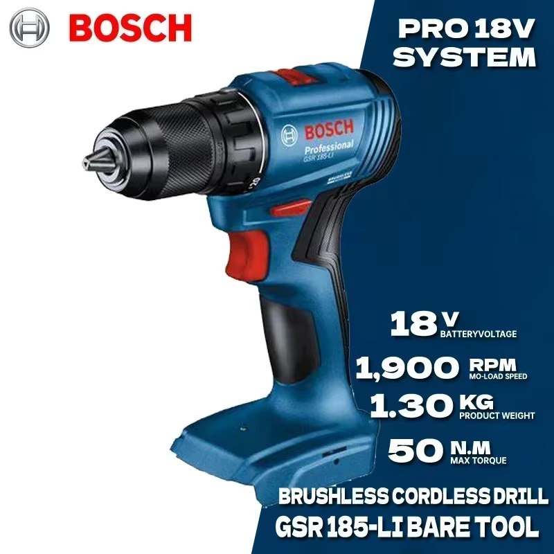 BOSCH GSR 185-LI perceuse sans fil tournevis pour métal bois mur 18V professionnel moteur sans bross