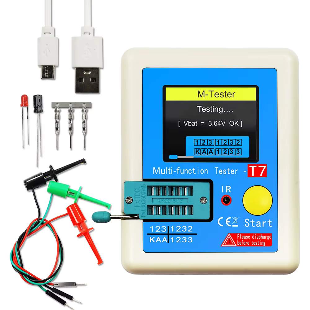 LCR-T7 nouveau testeur de Transistor TFT Diode Triode compteur de capacité LCR ESR mètre NPN PNP MOS