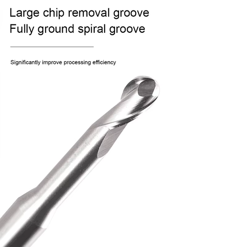 SZAZAM-Fraise en Carbure de Tungstène HRC55/60, Boule à 2 Cannelures pour Aluminium CNC, Traitement 