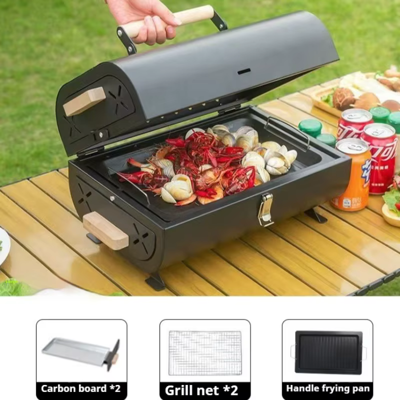 Grill de Barbecue Double face, Type de traction pratique, gril de Barbecue domestique, grande capaci