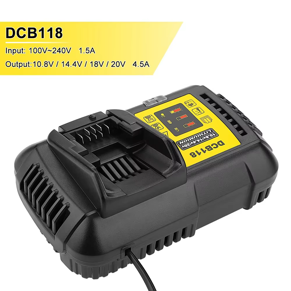 Chargeur de batterie DCB118 pour batterie Dewalt 10.8V 12V 14.4V 18V 20V DCB200 DCB101 DCB115 DCB107